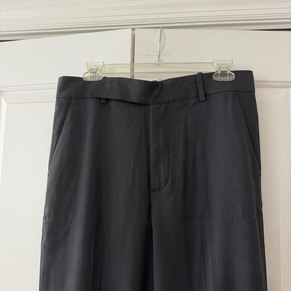 VINCE WIDE LEG TROUSER PANTS GREY NAVY - Picture 3 of 7